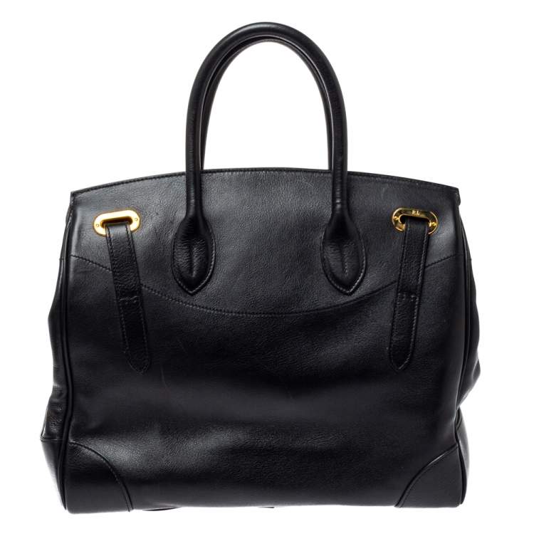 Pre Owned Ralph Lauren Black Soft Leather Ricky 33 Tote
