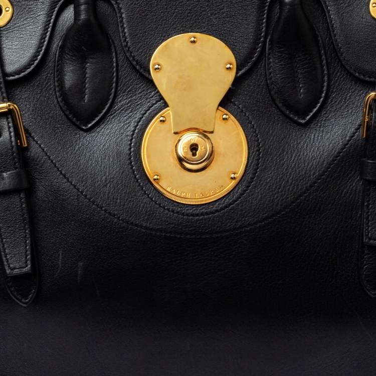 Pre Owned Ralph Lauren Black Soft Leather Ricky 33 Tote