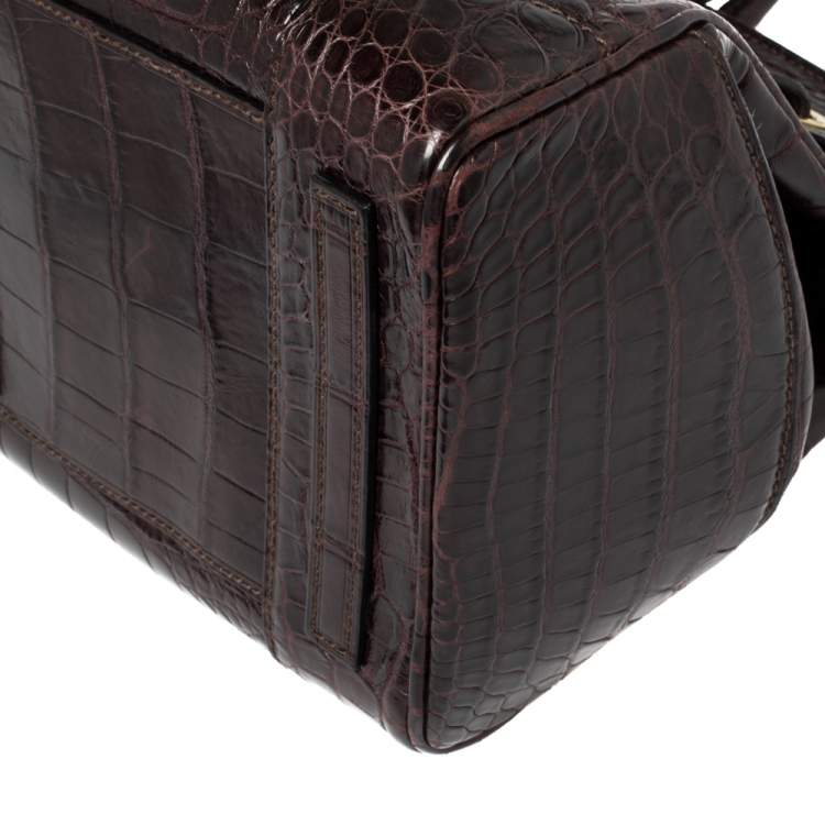 Pre Owned Ralph Lauren Plum Crocodile Ricky Tote