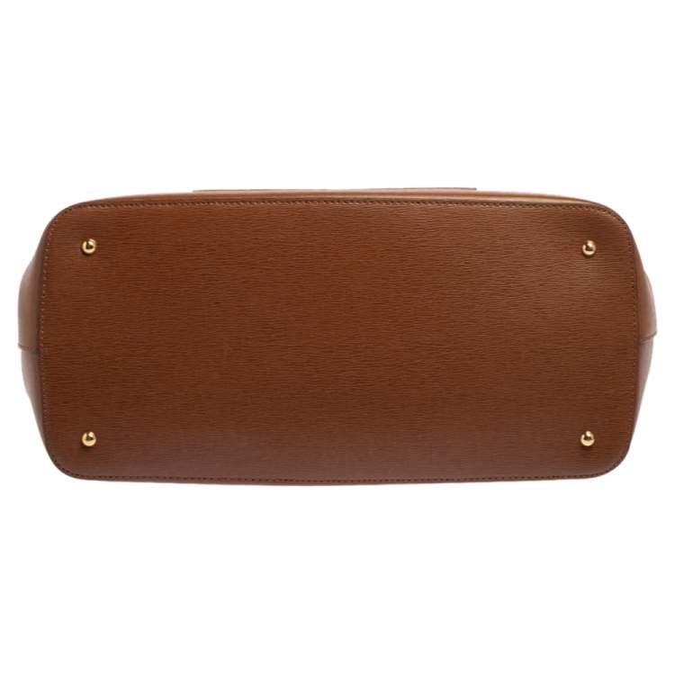 Pre Owned Ralph Lauren Brown Leather Front Pocket Tote