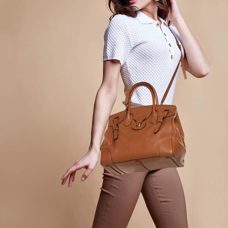 Pre Owned Ralph Lauren Brown Soft Leather Ricky 33 Tote