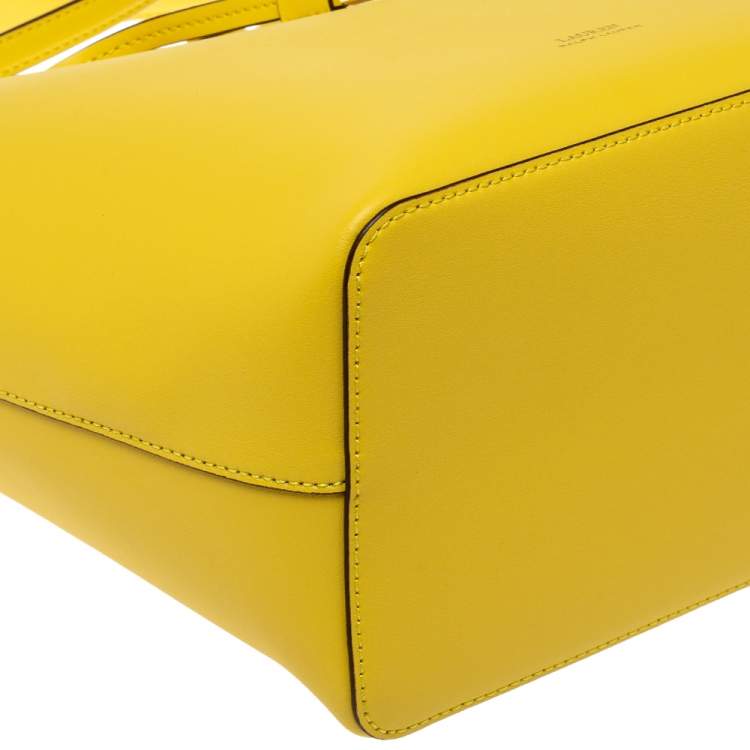 Pre Owned Ralph Lauren Yellow Leather Debby Bucket Drawstring Bag