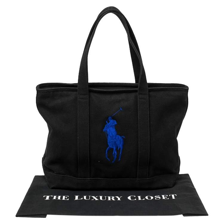 Pre Owned Ralph Lauren Black Canvas Shopper Tote