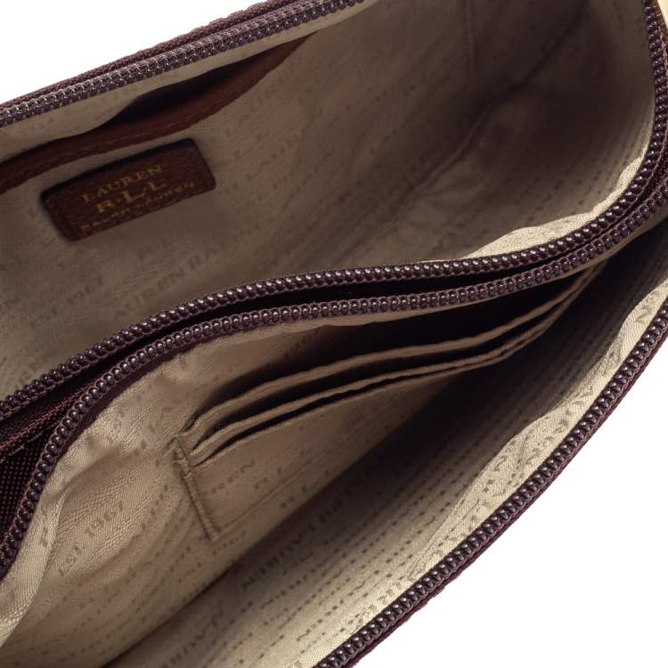 Pre Owned Ralph Lauren Burgundy Nylon Crossbody Bag