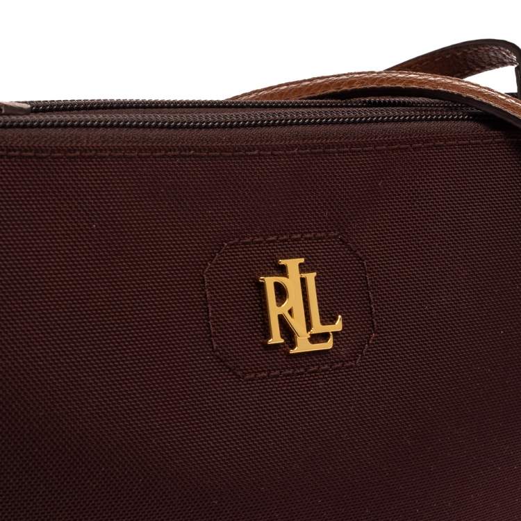 Pre Owned Ralph Lauren Burgundy Nylon Crossbody Bag