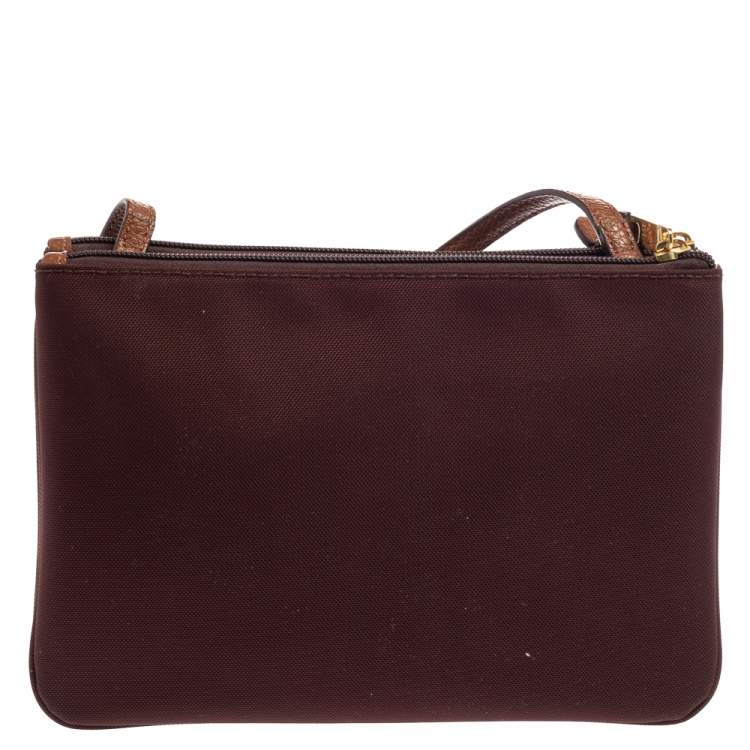 Pre Owned Ralph Lauren Burgundy Nylon Crossbody Bag