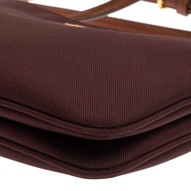 Pre Owned Ralph Lauren Burgundy Nylon Crossbody Bag