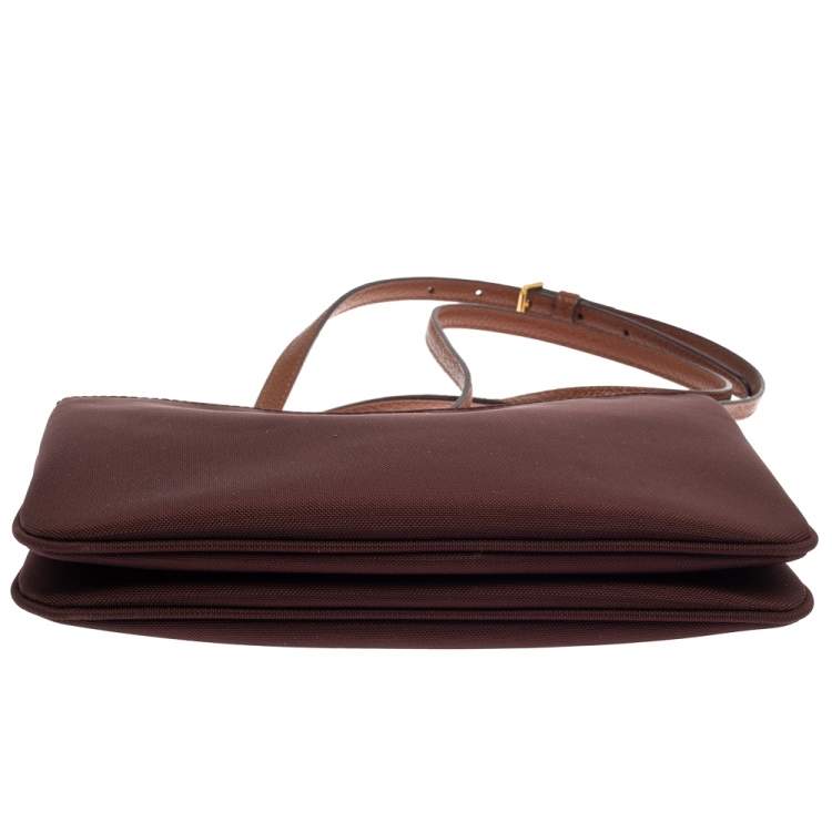 Pre Owned Ralph Lauren Burgundy Nylon Crossbody Bag