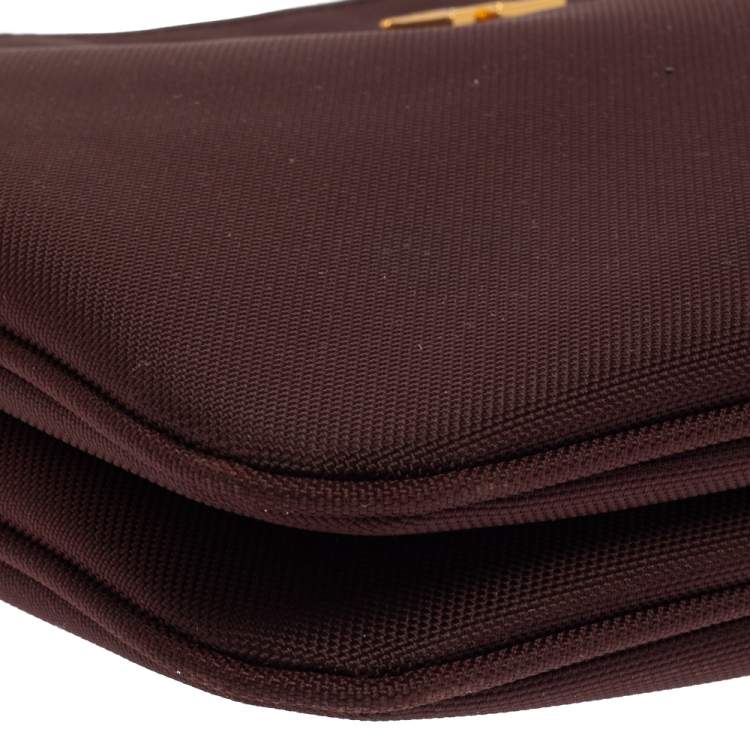 Pre Owned Ralph Lauren Burgundy Nylon Crossbody Bag