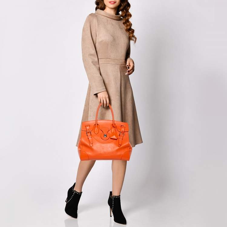 Pre Owned Ralph Lauren Brown Soft Leather Ricky 33 Tote