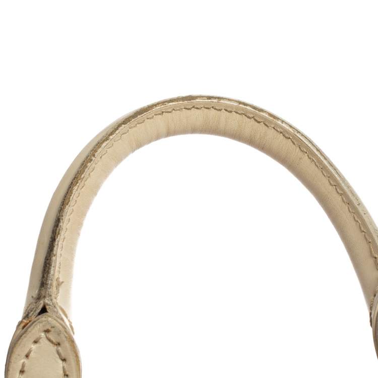 Pre Owned Ralph Lauren Cream White Leather Stirrup Boston Bag