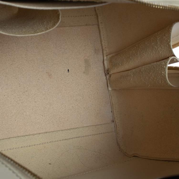 Pre Owned Ralph Lauren Cream White Leather Stirrup Boston Bag