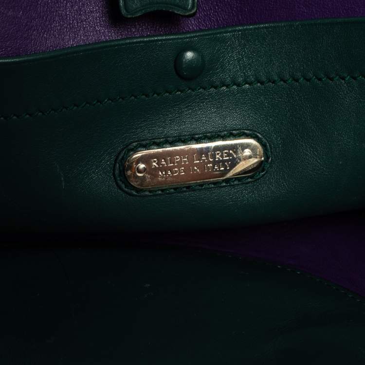 Pre Owned Ralph Lauren Green Leather Medium Ricky Tote