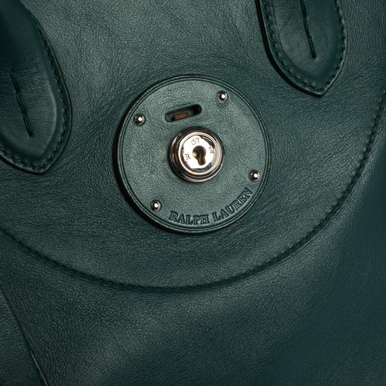 Pre Owned Ralph Lauren Green Leather Medium Ricky Tote