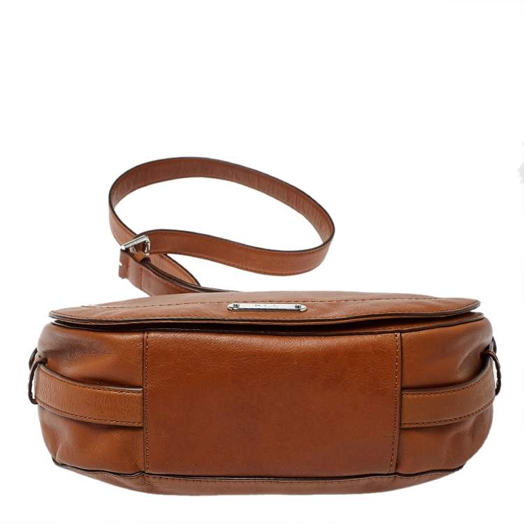 Pre Owned Lauren Ralph Lauren Brown Leather Messenger Bag