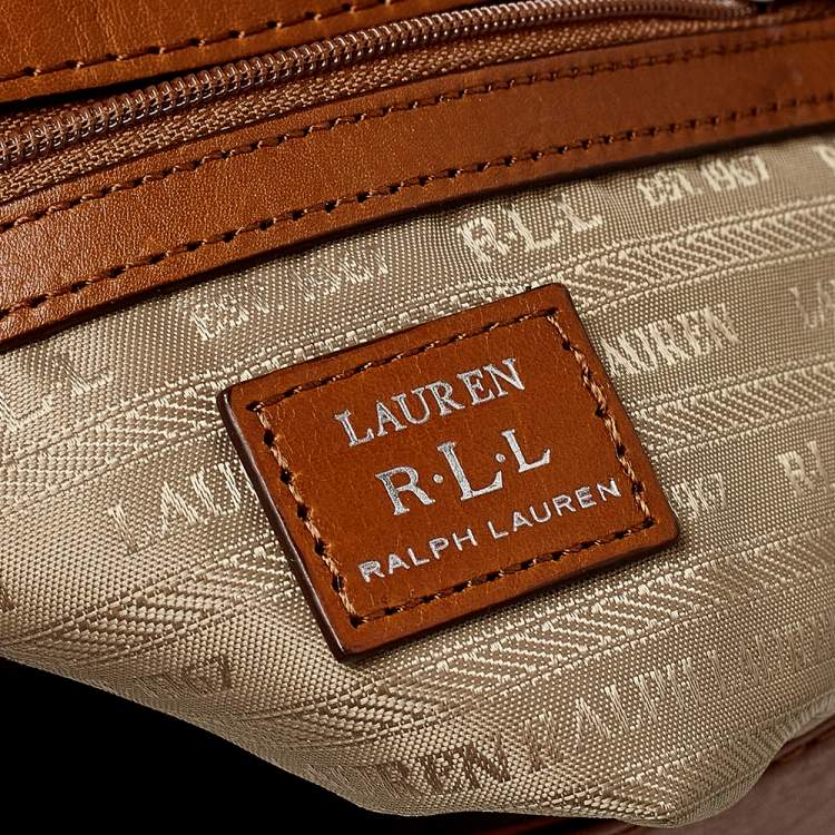 Pre Owned Lauren Ralph Lauren Brown Leather Messenger Bag