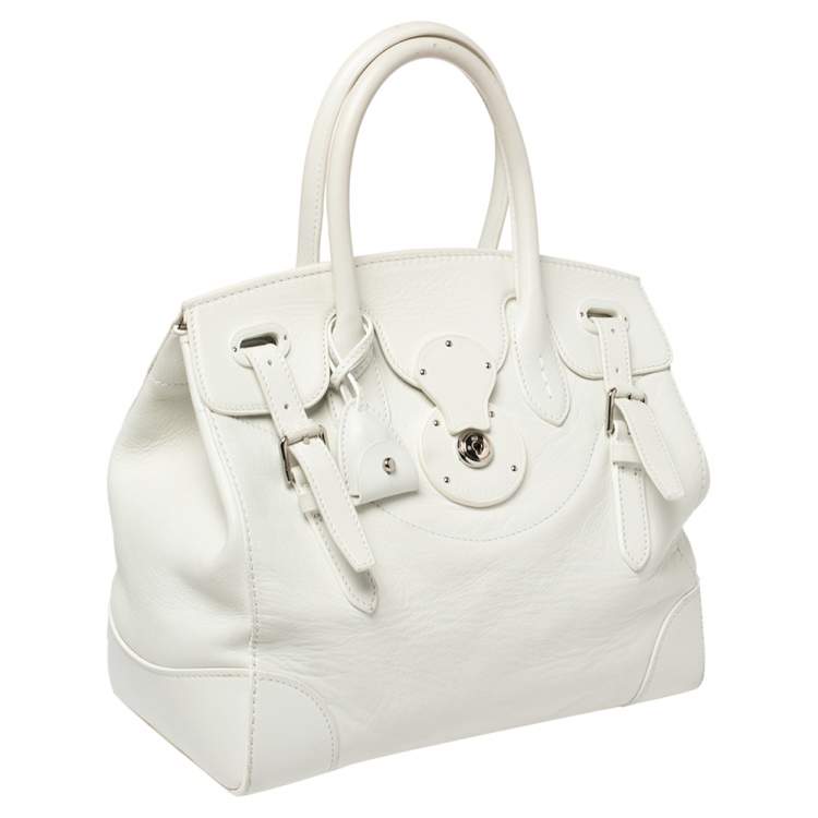 Pre Owned Ralph Lauren White Soft Leather Ricky Tote