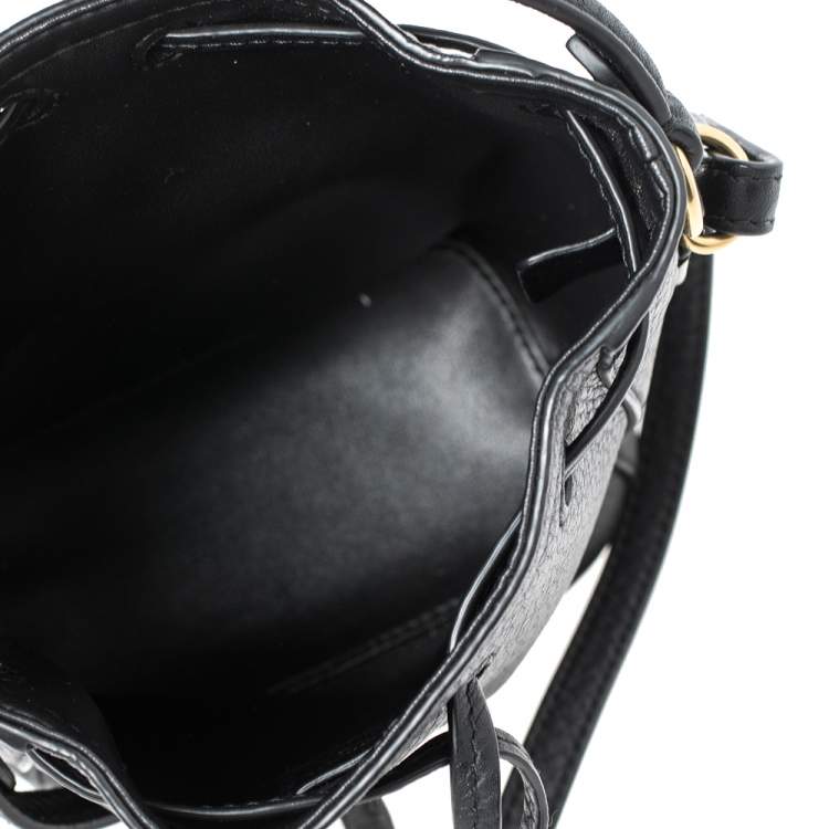 Pre Owned Ralph Lauren Black Leather Ricky Drawstring Bucket Bag