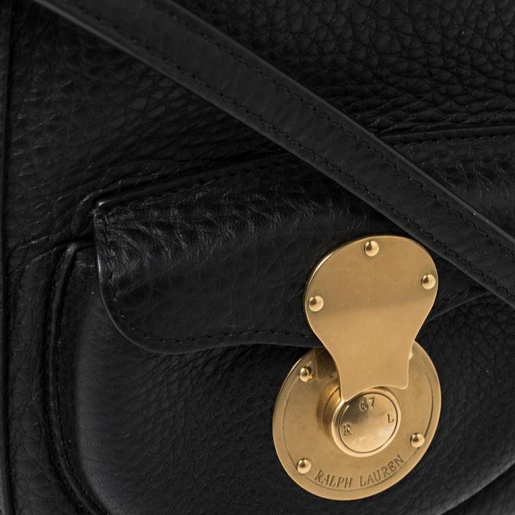 Pre Owned Ralph Lauren Black Leather Ricky Drawstring Bucket Bag
