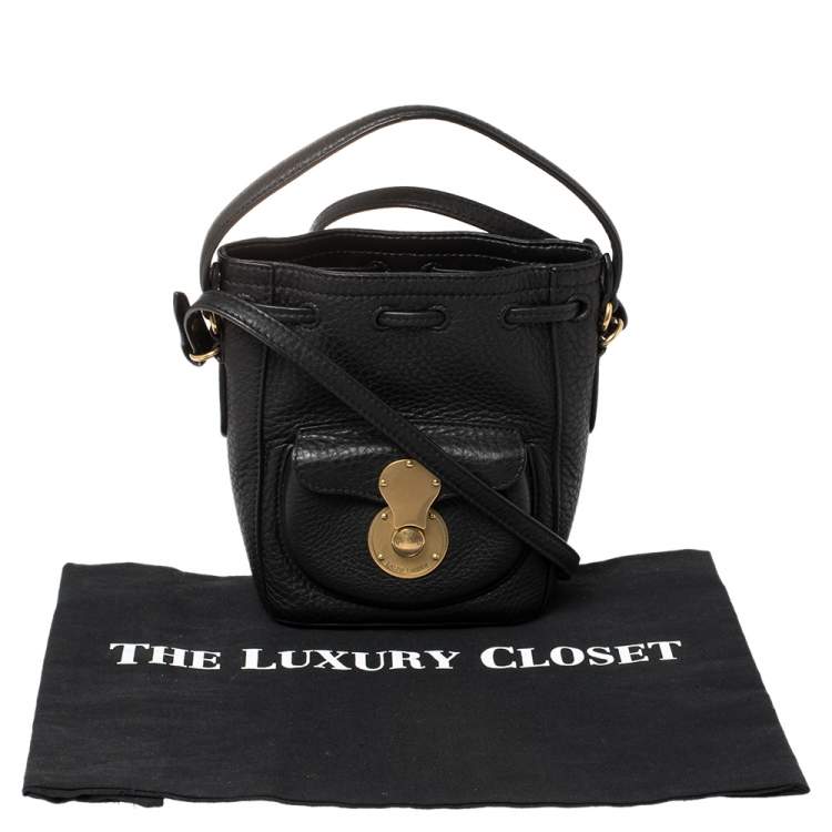Pre Owned Ralph Lauren Black Leather Ricky Drawstring Bucket Bag