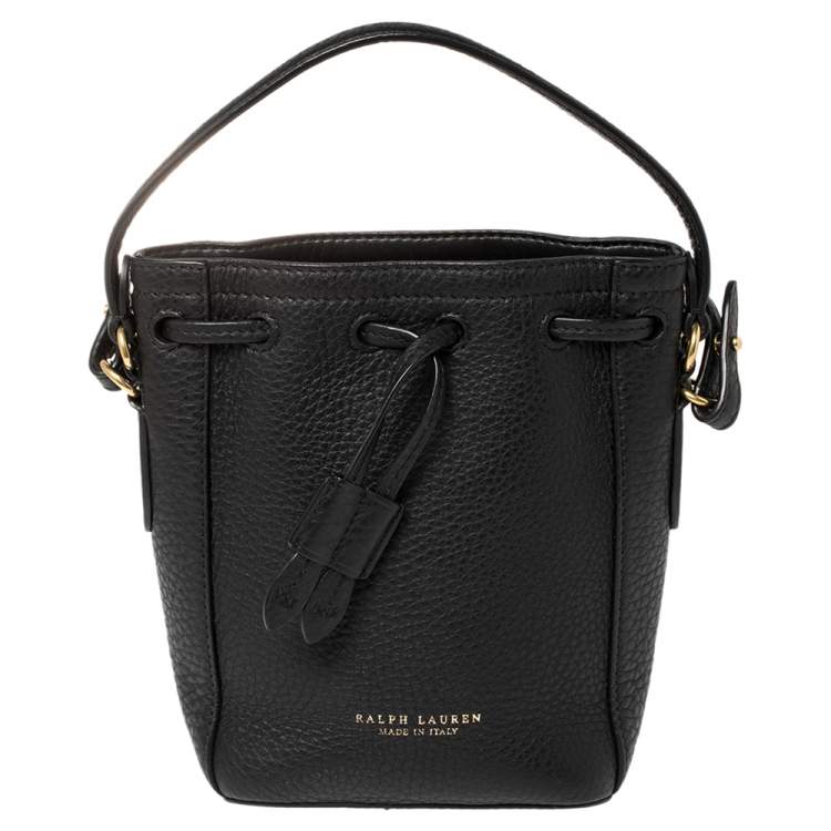 Pre Owned Ralph Lauren Black Leather Ricky Drawstring Bucket Bag