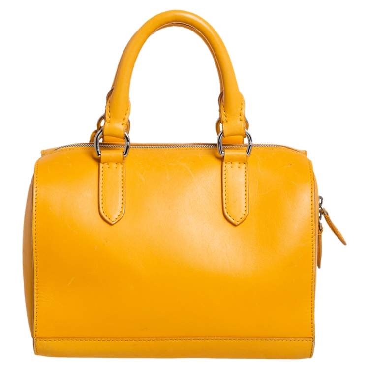 Pre Owned Ralph Lauren Mustard Leather Stirrup Boston Bag