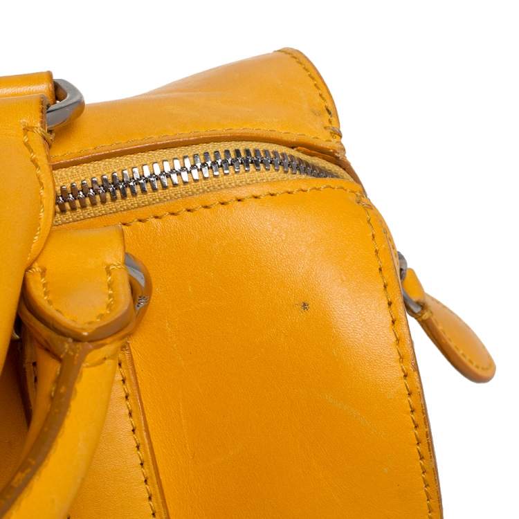 Pre Owned Ralph Lauren Mustard Leather Stirrup Boston Bag