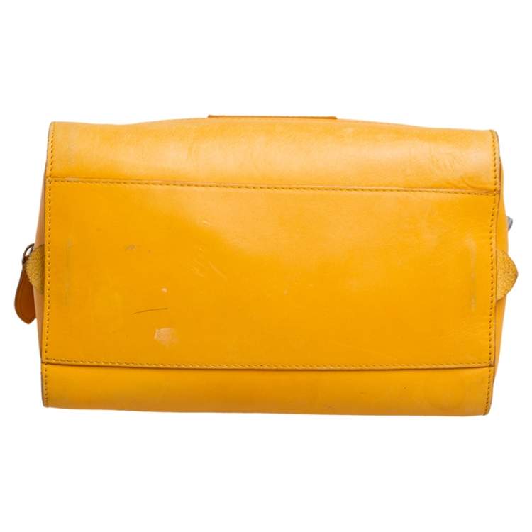 Pre Owned Ralph Lauren Mustard Leather Stirrup Boston Bag