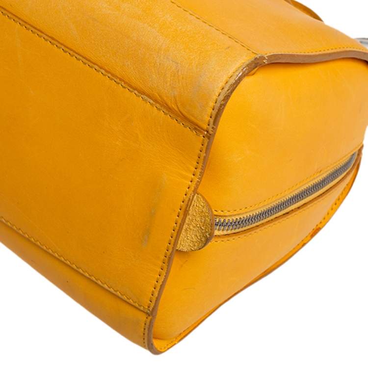 Pre Owned Ralph Lauren Mustard Leather Stirrup Boston Bag