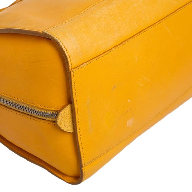 Pre Owned Ralph Lauren Mustard Leather Stirrup Boston Bag