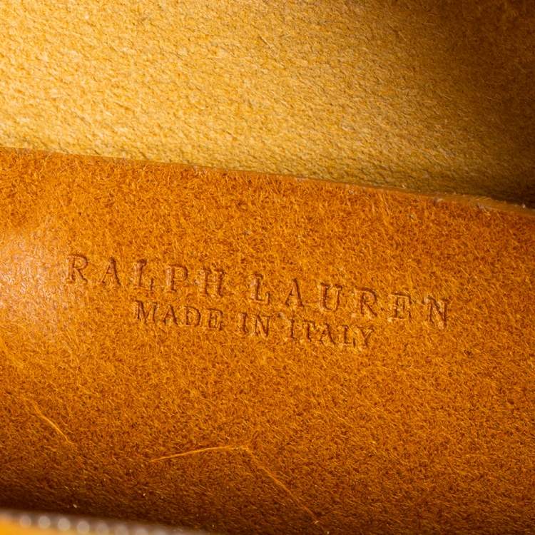 Pre Owned Ralph Lauren Mustard Leather Stirrup Boston Bag