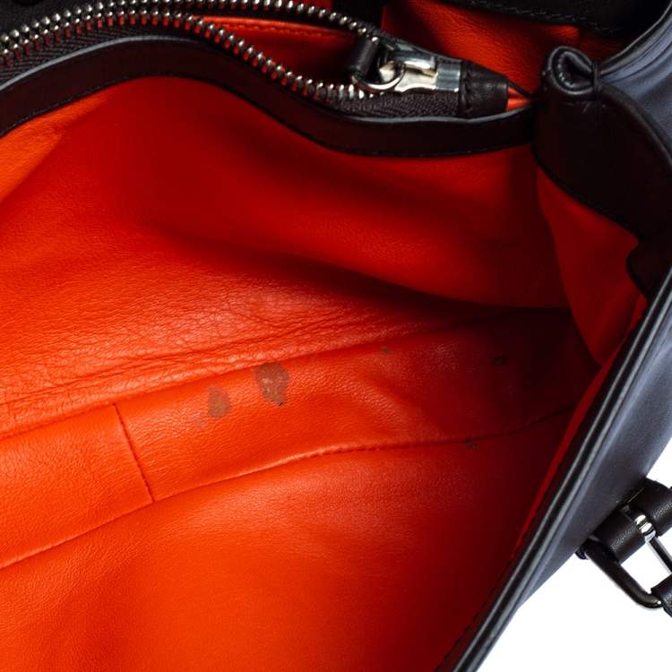 Pre Owned Ralph Lauren Dark Brown Leather Ricky ID Chain Shoulder Bag