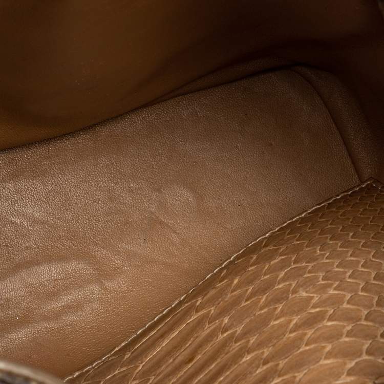Pre Owned Ralph Lauren Beige Python Ricky Drawstring Bucket Bag
