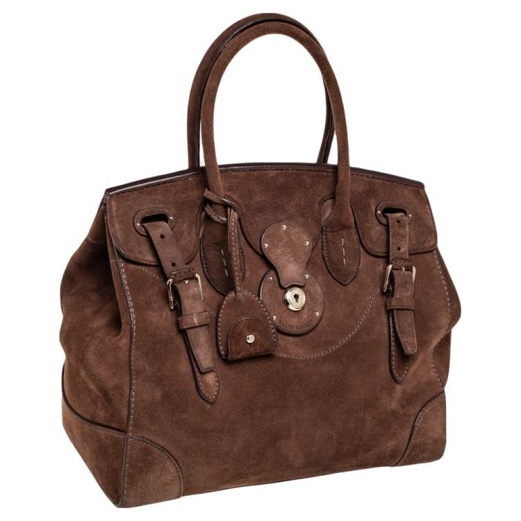Pre Owned Ralph Lauren Brown Nubuck Leather Ricky Tote