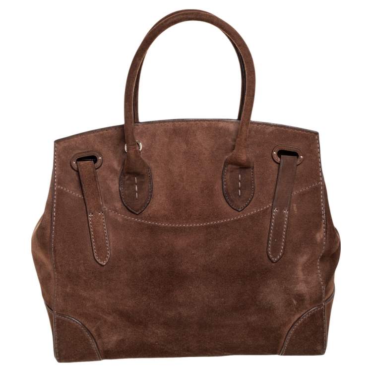 Pre Owned Ralph Lauren Brown Nubuck Leather Ricky Tote