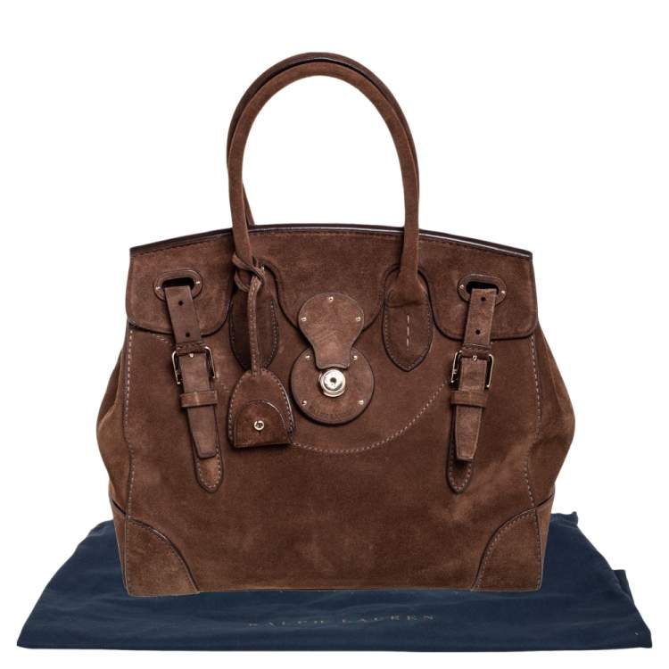 Pre Owned Ralph Lauren Brown Nubuck Leather Ricky Tote