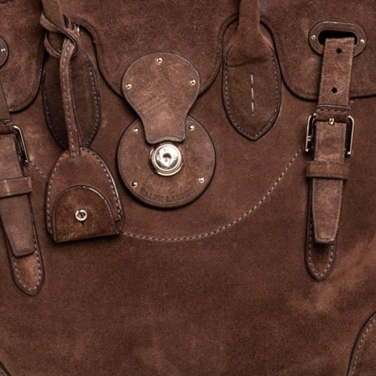 Pre Owned Ralph Lauren Brown Nubuck Leather Ricky Tote