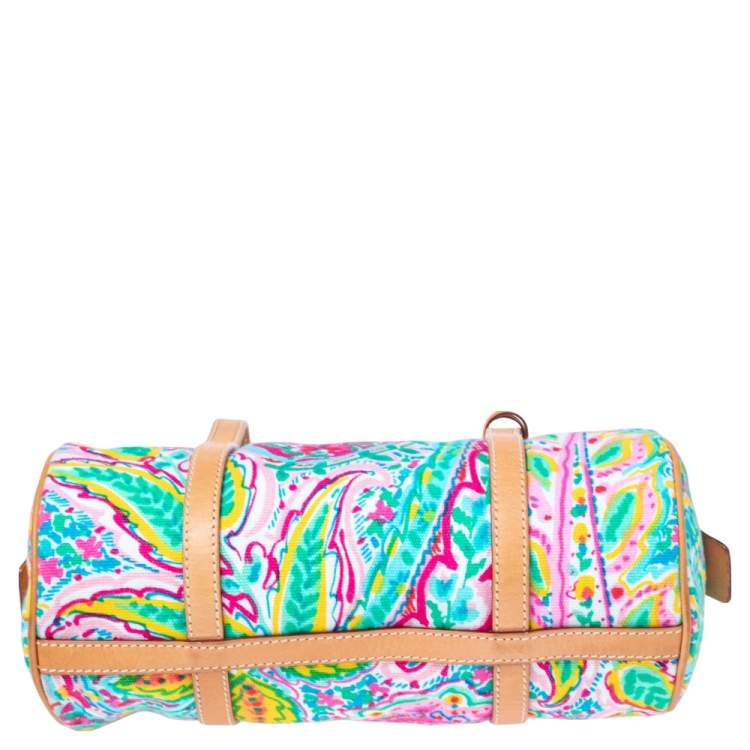 Pre Owned Ralph Lauren Multicolor Floral Print Canvas Small Boston Bag