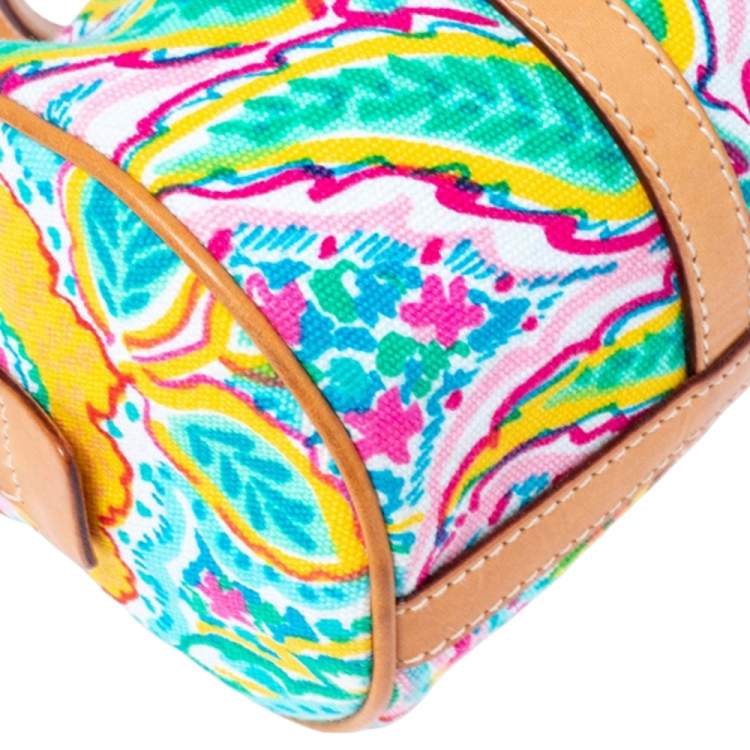 Pre Owned Ralph Lauren Multicolor Floral Print Canvas Small Boston Bag