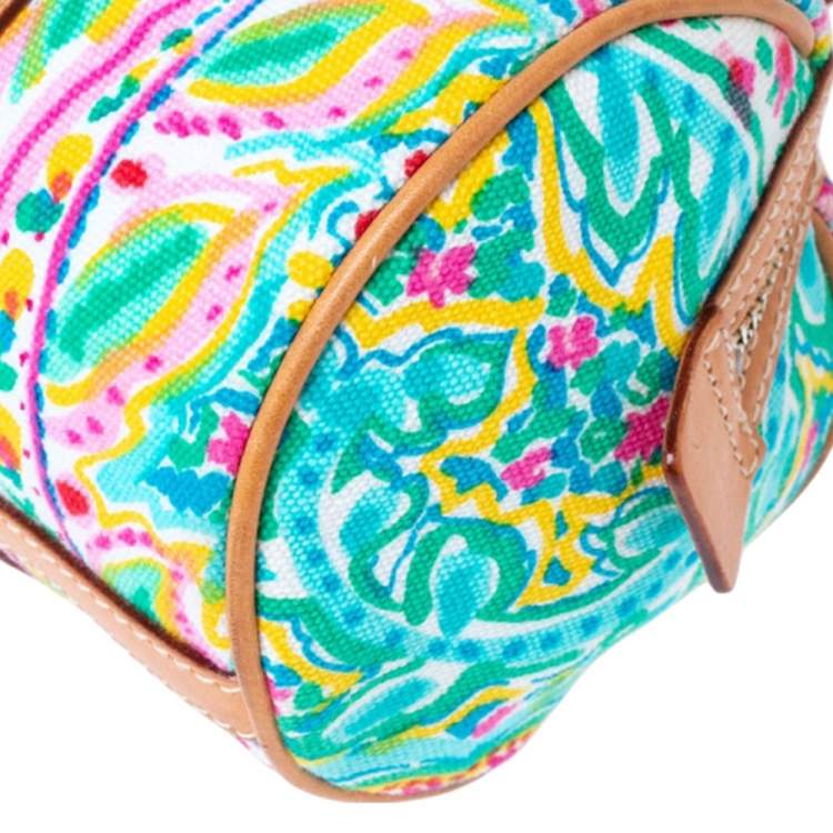 Pre Owned Ralph Lauren Multicolor Floral Print Canvas Small Boston Bag