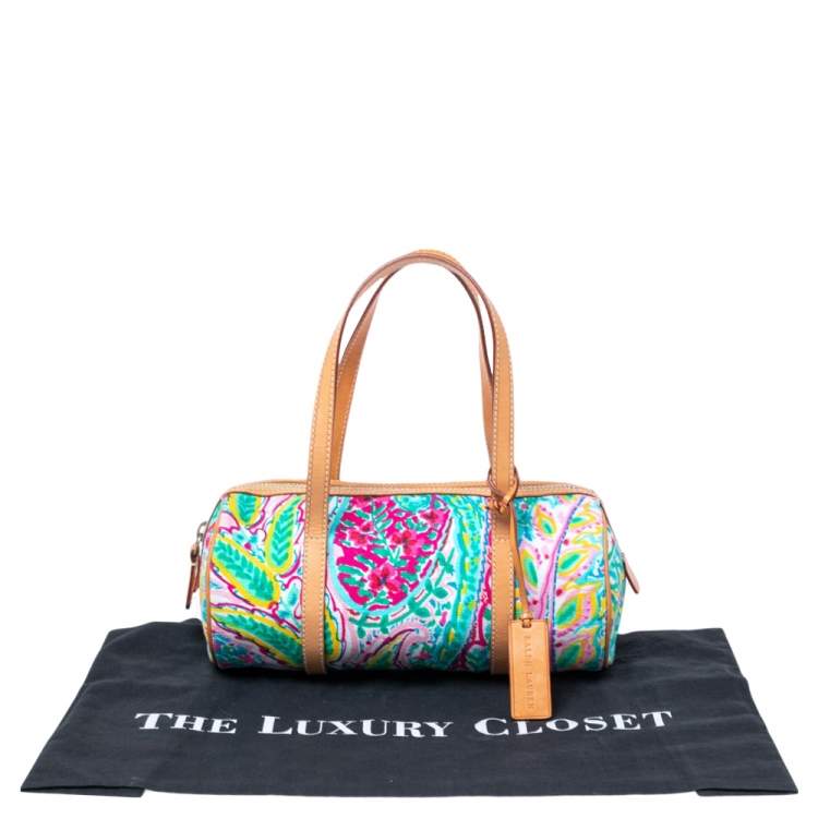 Pre Owned Ralph Lauren Multicolor Floral Print Canvas Small Boston Bag
