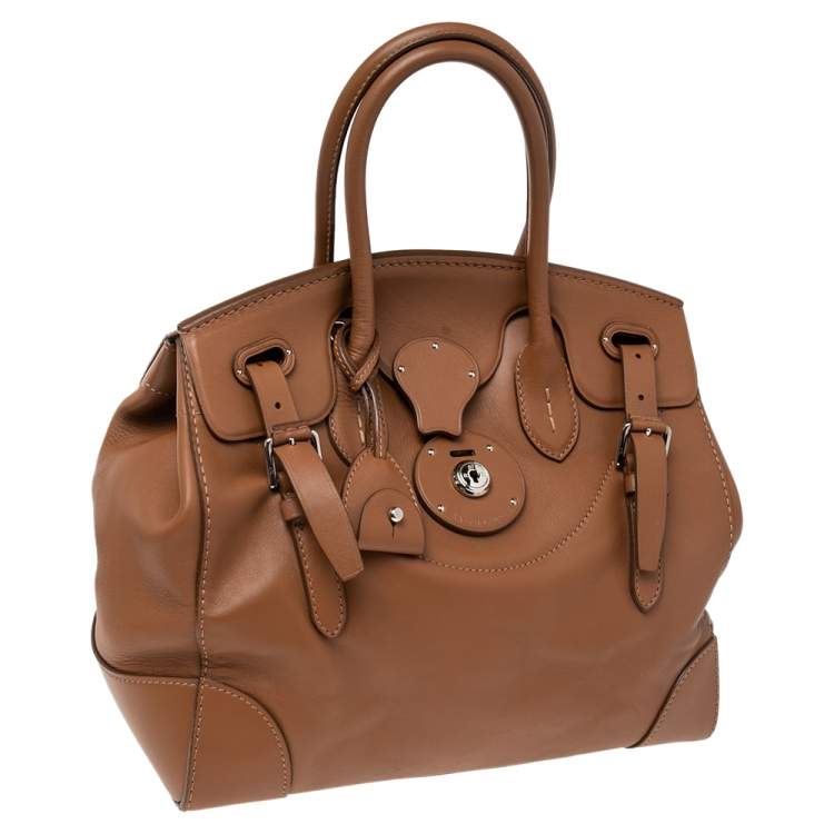 Pre Owned Ralph Lauren Tan Leather Ricky Satchel