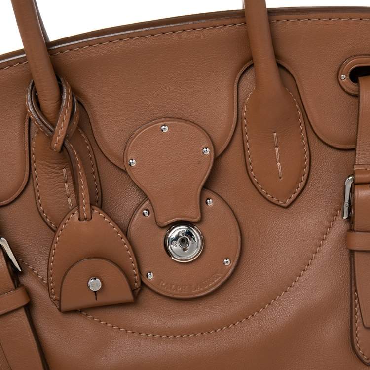 Pre Owned Ralph Lauren Tan Leather Ricky Satchel