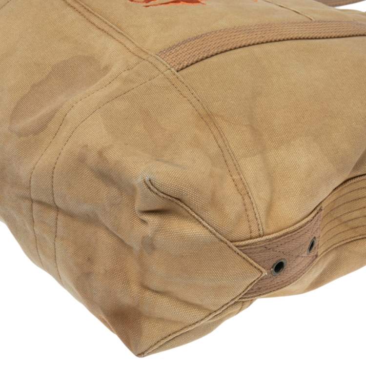 Pre Owned Ralph Lauren Beige Canvas Logo Tote