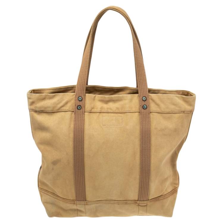 Pre Owned Ralph Lauren Beige Canvas Logo Tote