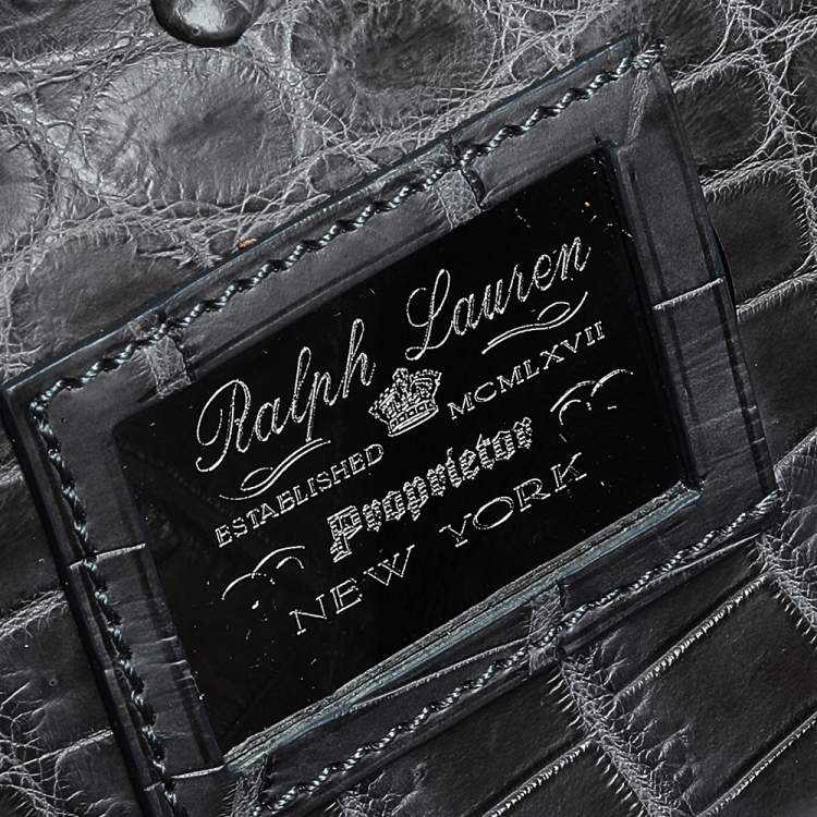 Pre Owned Ralph Lauren Grey Alligator Ricky Tote