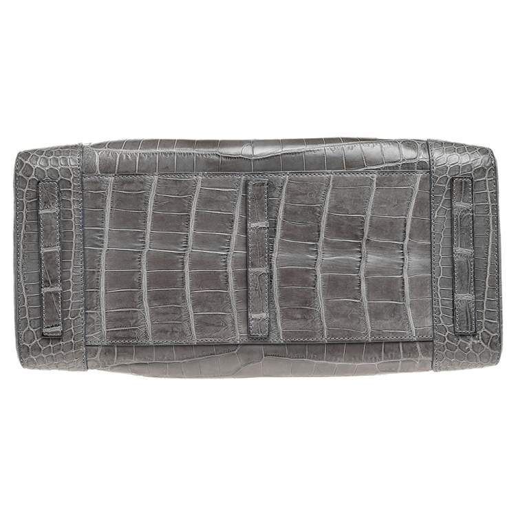 Pre Owned Ralph Lauren Grey Alligator Ricky Tote