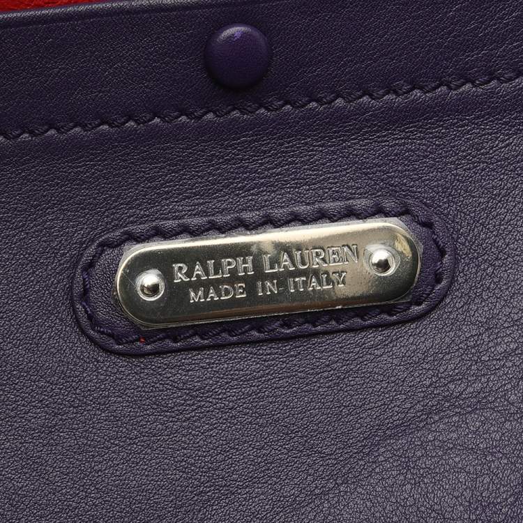 Pre Owned Ralph Lauren Deep Purple Leather Soft Ricky Shoulder Bag
