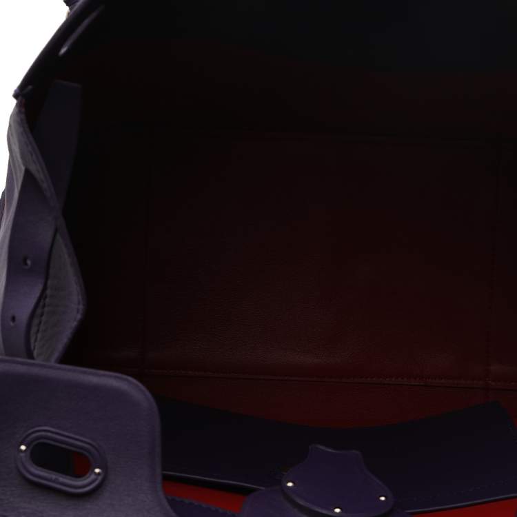 Pre Owned Ralph Lauren Deep Purple Leather Soft Ricky Shoulder Bag
