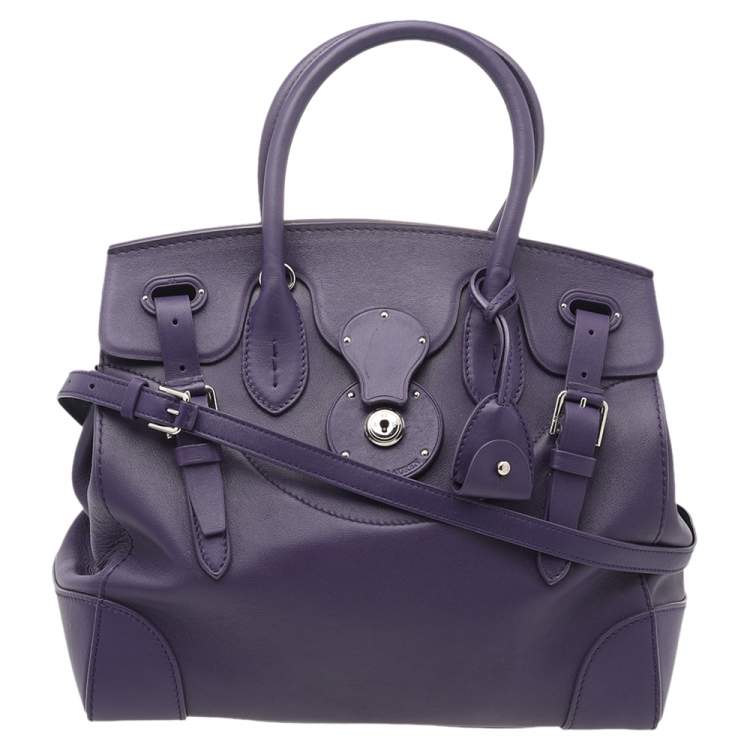 Pre Owned Ralph Lauren Deep Purple Leather Soft Ricky Shoulder Bag